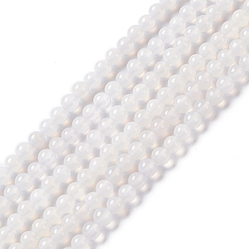 Natural White Agate Beads Strands, Grade A, Round, 2.5~3mm, Hole: 0.7mm, about 131pcs/strand, 15.75 inch(40cm)