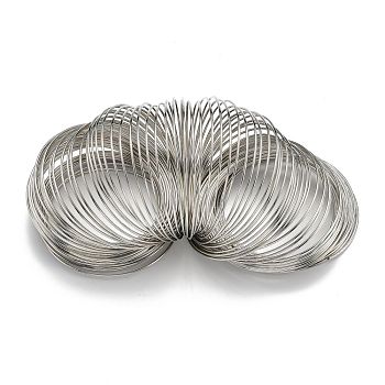 Steel Memory Wire, for Wrap Bracelets Making, Nickel Free, Platinum, 18 Gauge, 1mm, about 750 circles/1000g