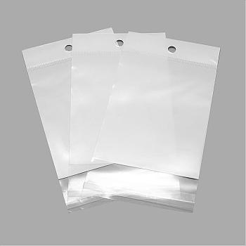 Pearl Film OPP Cellophane Bags, Self-Adhesive Sealing, with Hang Hole, Rectangle, Clear, 15.5x8cm