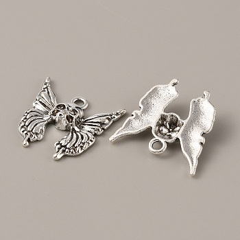 Gothic Tibetan Style Alloy Pendants, Antique Silver, Butterfly Farm, 26x26x5mm, Hole: 2mm