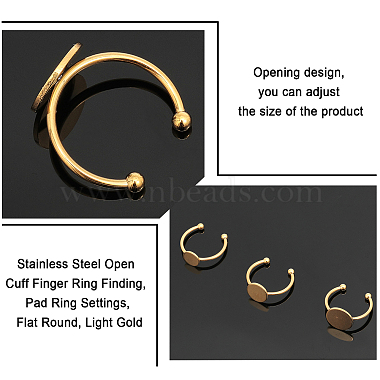 3 Size Stainless Steel Open Cuff Finger Ring Finding(STAS-CA0001-92LG)-7