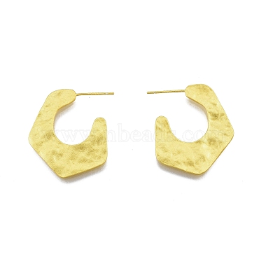 Boucles d'oreilles Pentagone en laiton plaqué en rack(EJEW-G322-18MG)-2