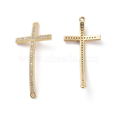 Golden Clear Cross Brass+Cubic Zirconia Links