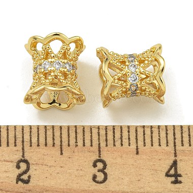 Rack Plating Brass Micro Pave Cubic Zirconia Beads(KK-K386-04G)-2