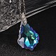 Teardrop AB Color Plated Electroplate Glass Pendant Necklaces & Dangle Earrings Jewelry Sets(SJEW-JS00880)-4