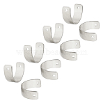 Brass Bead Frame, with 2 Hole, Half-round, Silver, 6.5x13x4.5mm, Hole: 1mm(KK-CJ0001-45S)