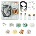 DIY Waxed Cord Necklace Making Kit, Including Glass Wishing Bottle and Natural Gemstone Chips, Mixed Color, 2~8x2~4mm(DIY-YW0012-50)