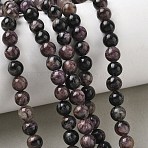 Natural Charoite Beads Strands, Smooth Round, 6~6.5mm, Hole: 1.5mm, about 65pcs/strand, 16.14''(41cm)(GG-CBA6BAC-A05)