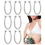 8Pcs Alloy Bikini Clips, Bra Clasp Replacement Part, Lingerie Chest Closure, V Shape, Platinum, 70x36.5x8.5mm(FIND-FG0003-62P)