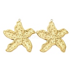 304 Stainless Steel Big Pendants, Ion Plating(IP), Flower Charm, Real 18K Gold Plated, 56x49.5x3mm, Hole: 2.5mm(X-STAS-Z142-16G)