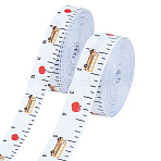 2 Rolls 2 Styles Back to School Season Polyester Ribbons, Tape Measure, Gift Accessories, White, 5/8~7/8 inch(16~22mm)(OCOR-GF0005-94)