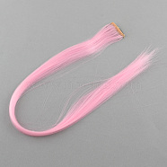 Fashion Women's Hair Accessories, Iron Snap Hair Clips, with Nylon Hair Wigs, Pearl Pink, 47cm(PHAR-R126-18)