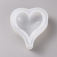 Silicone Molds, Resin Casting Molds, For UV Resin, Epoxy Resin Jewelry Making, Heart, White, 85x75x30mm, Inner Diameter: 45x54mm(DIY-WH0146-48C)