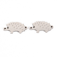 304 Stainless Steel Link Connector Rhinestone Settings, Laser Cut, Hedgehog, Stainless Steel Color, Fit for 1mm Rhinestone, 16.5x9x1mm, Hole: 0.9mm(STAS-S116-212P)