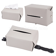 Imitation Leather Tissue Boxes for Car Seat Back, with Alloy Clasp, Light Grey, Finished Product: 180x110x100mm(AJEW-WH0347-14A)