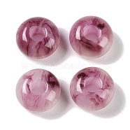 Two Tone Resin European Beads, Large Hole Beads, Rondelle, Purple, 13.5x8mm, Hole: 5mm(RESI-F055-09J)