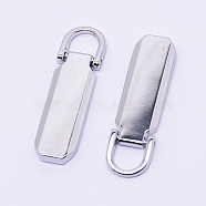Zinc Alloy Replacement pull-tab Accessories, for Luggage Suitcase Backpack Jacket Bags Coat, Platinum, 41x12x4mm, Hole: 7x8mm(PALLOY-WH0081-22C)