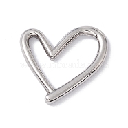 304 Stainless Steel Linking Rings, Hollow Asymmetrical Heart, Stainless Steel Color, 19x20x2.5mm, Inner Diameter: 13.5x13.5mm(STAS-G279-03P)