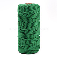 Cotton String Threads, Macrame Cord, Decorative String Threads, for DIY Crafts, Gift Wrapping and Jewelry Making, Sea Green, 3mm, about 109.36 Yards(100m)/Roll.(OCOR-T001-02-36)