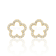 Sweet and Cute Silver Earrings with Zirconia Flower Design(QK5383-1)