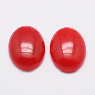 Dyed Oval Natural Jade Cabochons, Red, 30x22x7mm(G-K021-30x22mm-07)