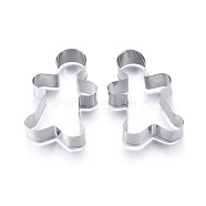 304 Stainless Steel Christmas Cookie Cutters, Cookies Moulds, DIY Biscuit Baking Tool, Christmas Gingerbread Man, Stainless Steel Color, 83x52mm(DIY-E012-72)