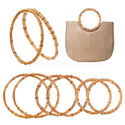 PandaHall Elite 6 Pcs Flat Round Bamboo Bag Handle, Bag Replacement Accessories, BurlyWood, 14.3x1.1cm, Inner Diameter: 12.45cm, 2pcs/styles(WOOD-PH0001-62)