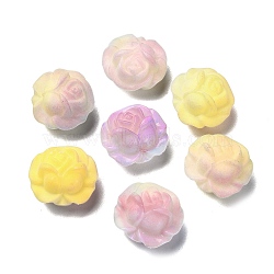 Light Change Resin Beads, Camellia Flower Beads, Yellow, 18x19.5x11.5mm, Hole: 2mm, about 270pcs/500g(RESI-F046-03)