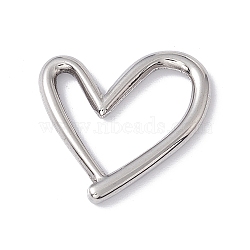 Non-Tarnish 304 Stainless Steel Linking Rings, Hollow Asymmetrical Heart, Stainless Steel Color, 19x20x2.5mm, Inner Diameter: 13.5x13.5mm(STAS-G279-03P)