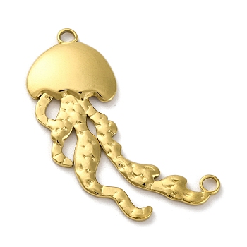 304 Stainless Steel Pendants, Jellyfish Charm, Golden, 18.5x22x3mm, Hole: 2mm