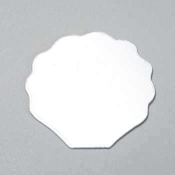 Shell Shape Mirror, for Folding Compact Mirror Cover Molds, Clear, 55x56x1mm