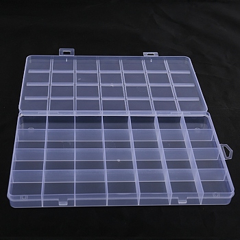 Transparent Plastic Bead Containers, with 28 Compartments, for DIY Art Craft, Nail Diamonds, Bead Storage, Rectangle, Clear, 22x13.2x1.9cm