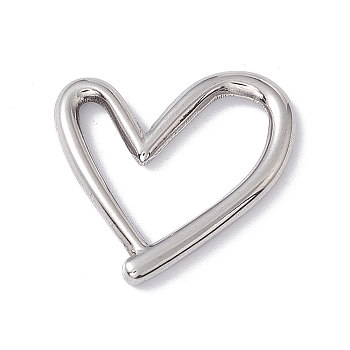 304 Stainless Steel Linking Rings, Hollow Asymmetrical Heart, Stainless Steel Color, 19x20x2.5mm, Inner Diameter: 13.5x13.5mm