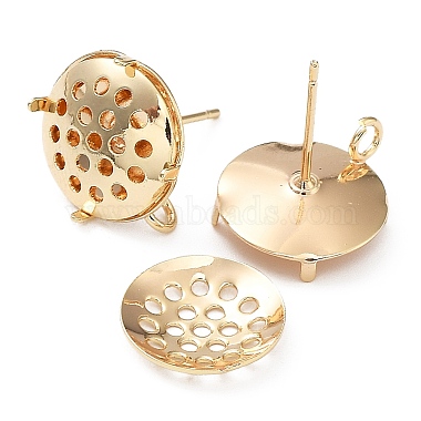 Brass Stud Earring Findings(KK-Q785-15G)-2