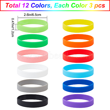 36Pcs 12 Colors Silicone Cord Bracelet(BJEW-GF0001-12)-2