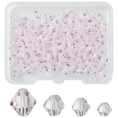 Pink Bicone K9 Glass Beads