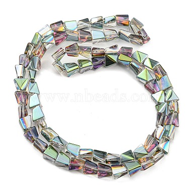 Half Plated Electroplate Transparent Glass Beads Strands(EGLA-G037-06A-HP03)-2