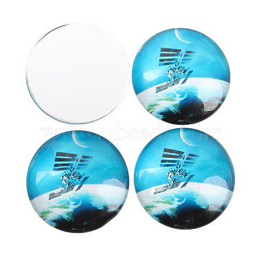 Starry Sky Printed Glass Half Round/Dome Cabochons(GGLA-N004-16mm-D)-3