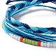 3Pcs 3 Style Plastic Braided Bead Bracelets Set(BJEW-B065-08C)-2