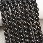 Natural Glaucophane Beads Strands, Smooth Round, 8.5mm, Hole: 1mm, about 47pcs/strand, 15.16''(38.5cm)(G-F836-A01-8mm)
