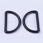 Plastic D Rings, Buckle Clasps, For Webbing, Strapping Bags, Garment Accessories, Black, 14.5x21.5x2.5mm, Inner Diameter: 16x9mm(KY-WH0018-02A)
