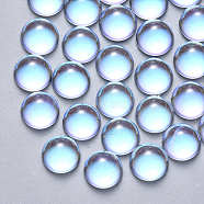Transparent Glass Cabochons, AB Color Plated, Half Round/Dome, Clear AB, 8x4mm(GLAA-S190-013A-A01)