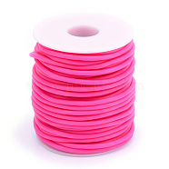 Hollow Pipe PVC Tubular Synthetic Rubber Cord, Wrapped Around White Plastic Spool, Camellia, 4mm, Hole: 2mm, about 16.4 yards(15m)/roll(RCOR-R007-4mm-11)