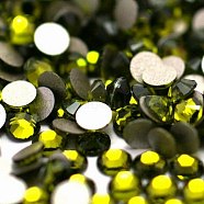 Glass Flat Back Rhinestone, Grade A, Back Plated, Faceted, Half Round, Olivine, 3~3.2mm, about 1440pcs/bag(RGLA-C002-SS12-228)
