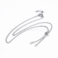 304 Stainless Steel Rolo Chain Lariat Necklace Making, Stainless Steel Color, Single Chain: 10.2 inch(26cm), Total Length: 20.4 inch(52cm)(AJEW-JB00491)