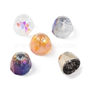 Electroplate Glass Beads, AB Color, Faceted Half Round, Mixed Color, 10.5x9mm, Hole: 1.5mm(GLAA-D016-20)
