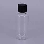 30ML Plastic Jar with Black Screw Top Cap, Refillable Bottle, Column, 78x29.5mm(AJEW-TAC0020-10B)