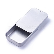 Metal Tinplate Slide Cover Box, Jewelry Box, Pill Case, Rectangle, Platinum, 8.15x5x1.55cm(CON-WH0068-31C)