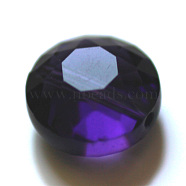 Imitation Austrian Crystal Beads, Grade AAA, Faceted, Flat Round, Indigo, 12x6.5mm, Hole: 0.9~1mm(SWAR-F053-12mm-27)
