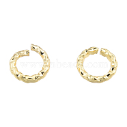 Brass Jump Rings, Nickel Free, Textured, 18 Gauge, Round Ring, Real 18K Gold Plated, 8x1mm, Inner Diameter: 6mm(KK-N231-392A-01)